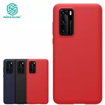 Чехол NILLKIN для Huawei P40, гладкий мягкий силиконовый чехол из жидкого силикона Huawei P40 чёрный