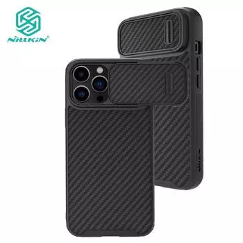 Чехол Nillkin Synthetic Fiber S для iPhone 14 Pro Max, ультратонкий противоударный защитный чехол в деловом стиле, задняя крышка iPhone 14 Pro Max чёрный