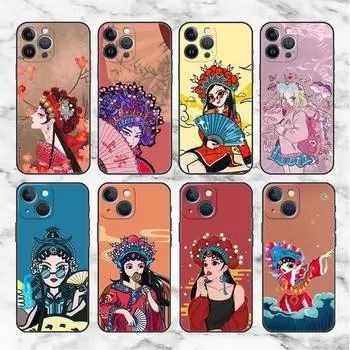 Чехол Opera Retro Girl для Apple iPhone 14 Pro Max 13 11 12 Mini SE 7 8 Plus X XS 6 6S, силиконовый чехол для телефона, мягкий чехол из ТПУ iPhone 6 6S Plus
