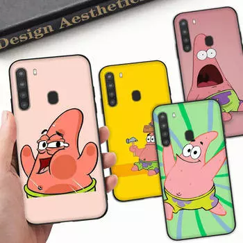 Чехол PB5 Patrick StarBlack Sofe для Xiaomi Poco X6 X4 M5 M6 F5 F6 C65 C55 C50 C51 C40 Pro Redmi 14C A3X 13C 12C 11T 10A 9C Note 7 6 8A Plus Redmi Note 8T кожа буйвола