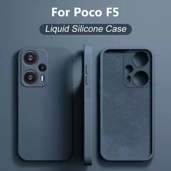 Чехол Poco F5 F 5 PocoF5 Pro, оригинальный жидкий силиконовый мягкий чехол для Xiaomi Poco F5 F 5 PocoF5 Pro F5Pro, противоударные чехлы для телефонов For Poco F5