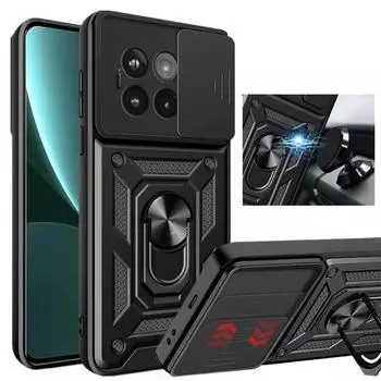 Чехол-подставка Armor Case для OnePlus 13R 5G One Plus Cover с защитным кольцом для объектива, магнитным держателем, чехол Fundas OnePlus 13R чёрный