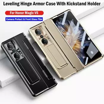 Чехол-подставка для Huawei Honor Magic Vs, чехол для Honor Magic Vs Leveing, шарнирное покрытие, чехол со стеклянной пленкой для переднего экрана Case розовый