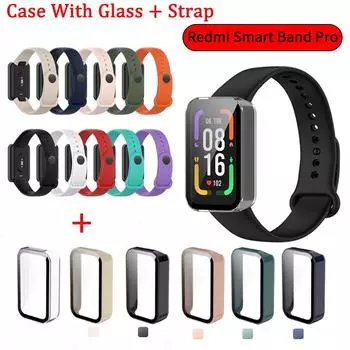 Чехол + ремешок для Redmi Smart Band Pro, защитная пленка для экрана, чехол для Xiaomi Redmi Band Pro, браслет, силиконовый ремешок для часов Correas