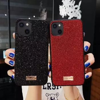 Чехол с блестками для iPhone 16 Pro Max 15 Plus 14 13, защитный чехол со стразами, модный для нее, женщины, девушки, роскошь For iPhone 16 Pro Max чёрный