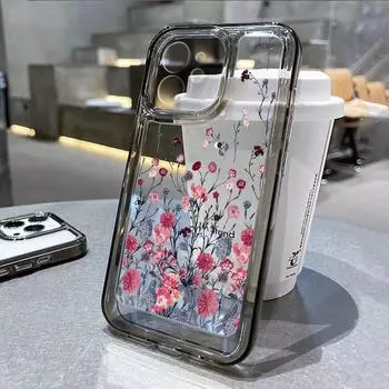 Чехол с цветком для iPhone 11, чехол для iPhone 13 14 Pro Max 12 Pro XS Max 14 8 Plus XR SE, прозрачный противоударный чехол для iPhone 13 Pro Max ForiPhone7Plus 8Plus