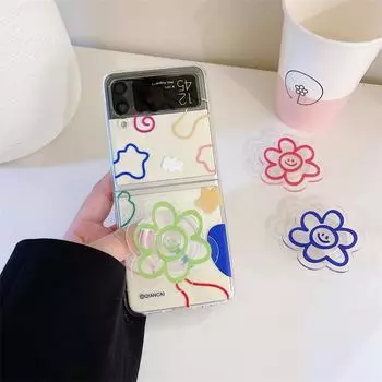 Чехол с цветочной ручкой Tok для Samsung Galaxy Z Flip 3 с кронштейном для Samsung Z Flip 4 Zflip4, складной прозрачный защитный чехол Samsung Z Flip 4