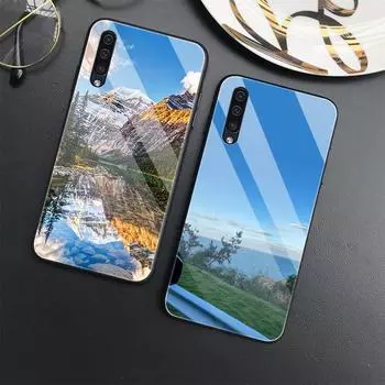Чехол с горным пейзажем для Samsung Galaxy A71 A72 A70 A73 A53 A13 5g A03 A22 A21s A03 Core A42 A52, чехол из закаленного стекла Capinha For Samsung A01 Core