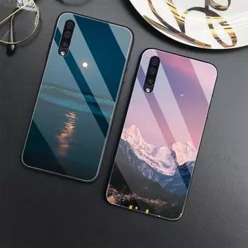 Чехол с горным пейзажем для Samsung Galaxy A71 A72 A70 A73 A53 A13 5g A03 A22 A21s A03 Core A42 A52, защитный стеклянный чехол For Samsung A03S