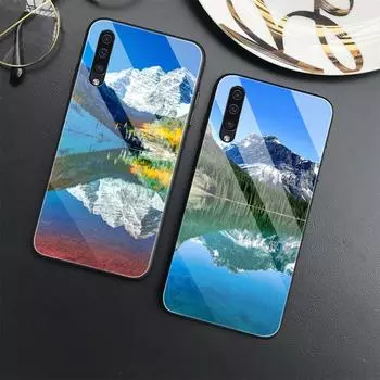 Чехол с горным пейзажем для Samsung Galaxy A71 A72 A70 A73 A53 A13 5g A03 A22 A21s A03 Core A42 A52, роскошный стеклянный чехол For Samsung A41
