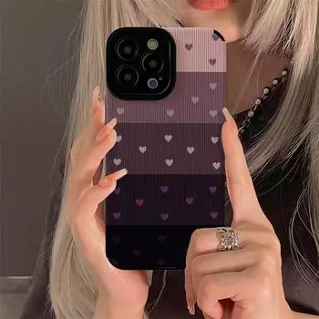 Чехол с градиентом Little Love Heart для iPhone 13 12 15 11 14 Pro Max Mini SE X XS XR 7 8 Plus, силиконовый кожаный противоударный чехол For iPhone13 Pro Max