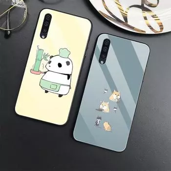 Чехол с изображением собаки корги для Samsung Galaxy A71 A72 A70 A73 A53 A13 5g A03 A22 A21s A03 Core A42 A52, роскошный стеклянный чехол For Samsung A02