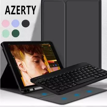 Чехол с клавиатурой для Samsung Tab A8 2022 A7 10,4, чехол-клавиатура для Tab S8 T870 S7 X700 S6 Lite, клавиатура AZERT Tab A7 10.4
