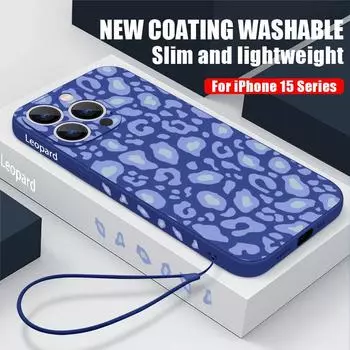 Чехол с леопардовым принтом для iPhone 16 15 14 Plus 11 Pro Max 13 12 Mini X Xs Xr 7 8 Tpu Marble Samsung S24 S22 Ultra Plus S23 S21 FE A54 A53 5G задняя крышка iphone 7 чёрный/коричневый