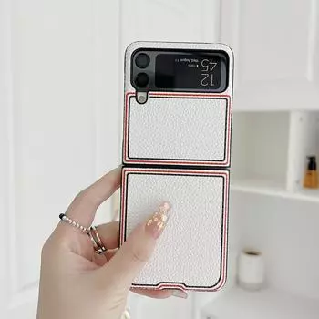 Чехол с личи для Samsung Galaxy Z Flip 4 3 5g, модный чехол 2022 года, противоударный роскошный кожаный чехол + чехлы для ПК для Flip4 Flip3 Flip 3