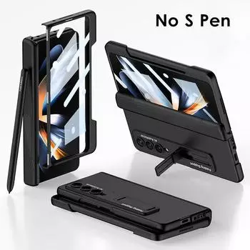 Чехол с магнитной петлей для Samsung Galaxy Z Fold 4 5g, крышка, боковой держатель для ручек, жесткая передняя пленка для ПК, полный защитный чехол на 360°, без ручки No S Pen