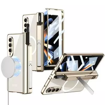 Чехол с магнитным покрытием и ручкой для телефона Samsung Galaxy Z Fold 4 5G, защита экрана камеры, противоударный чехол, Чехлы for Galaxy Z Fold4(7.6 )