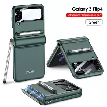 Чехол с магнитным шарниром S Pen для Samsung Galaxy Z Flip 4 5G, встроенная защита экрана, противоударный чехол для телефона, чехлы For Z Flip 4 5G