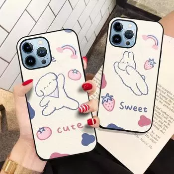 Чехол с милым медведем из мультфильма для Iphone 14 13 12 11 Pro Max Mini Xs Xr X 7 8 6s Plus Se 2022, задняя крышка из закаленного стекла Capinha For iPhone 13Pro Max