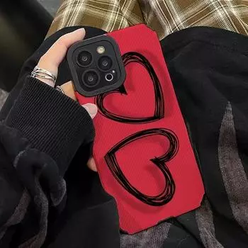 Чехол с милым рисунком и сердечком красного цвета для iPhone 15 Pro Max 14 12 11 13 Mini X XSMax XR 7 8 Plus SE, силиконовый чехол Girl Like For iPhone 11