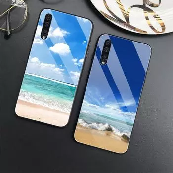 Чехол с морским пейзажем для Samsung Galaxy A52 A70 A71 A73 A53 A13 5g A03 A72 A22 A21s A03 Core A42, крышка из закаленного стекла For Samsung A01