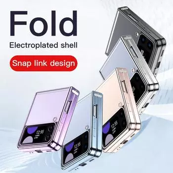 Чехол с покрытием для Samsung Galaxy Z Flip 4 3 5g 2022, складная пряжка, прозрачный модный чехол, противоударные чехлы для Flip3 Flip4 Flip4 чёрный