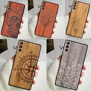Чехол с принтом из натурального бамбукового дерева для Samsung Galaxy S23 S24 Ultra S8 S9 S10 S22 Plus Note 10 20 Ultra S20 S21 FE Galaxy S20Ultra