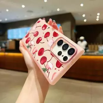 Чехол с принтом летних фруктов для Samsung Galaxy S24 S23 Ultra S22 Plus S21 S23FE A53 A34 A53 A52 5G, мягкий силиконовый чехол, прозрачная защита для линз Samsung A53 5G синий