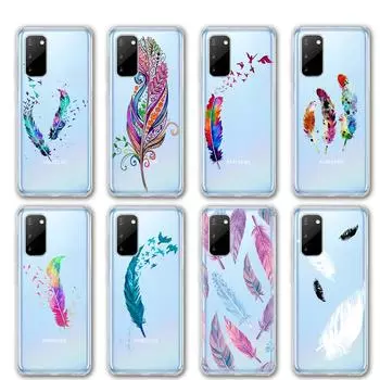 Чехол с разноцветными перьями для Samsung Galaxy A53 A52 A52s A33 A32 A22 A13 5g A12 A03 A12 A50 A51 A70 A71 A72 A42 A11, мягкий чехол из ТПУ For Samsung A50 A30S