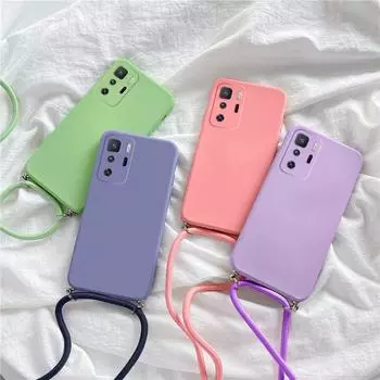 Чехол-цепочка с ремешком для Samsung S25 Ultra S24 S23 Plus S22 S21 Plus A56 A36 A16 A06 A55 A35 A15 A25 A52 Чехол-ремешок для ожерелья Samsung S21 чёрный