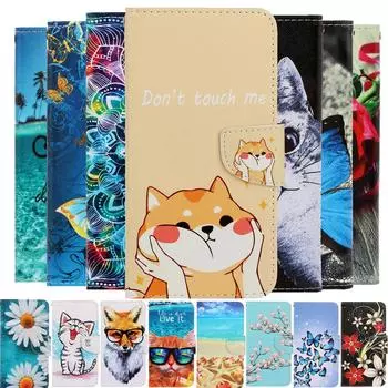 Чехол с рисунком кота для Samsung Galaxy S10 S20 Note 10 Plus 20 Ultra Lite E S20fe, чехол для телефона, кожаный чехол с магнитной застежкой For A91