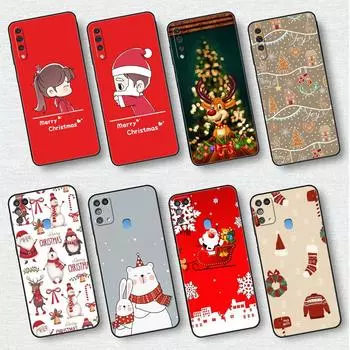 Чехол с рождественским рисунком для Samsung Galaxy A50 A20e A70 A10 A40 A20s A10s M30s M23 M51 M31s, черный, мягкий чехол для телефона Samsung A50