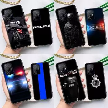 Чехол с символом полиции для POCO F5 X5 X3 Pro X4 F4 GT F3 M5s C40, чехол для Xiaomi 13 12 Lite 11T 12T Pro 12X Xiaomi 13