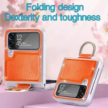 Чехол с защитой от падения с точным вырезом для Samsung Galaxy Z Flip4 5g Flip 4 Flip3 Flip 3, чехлы с кольцами на палец для Samsung Flip4 for Samsung Z Flip 4 серый