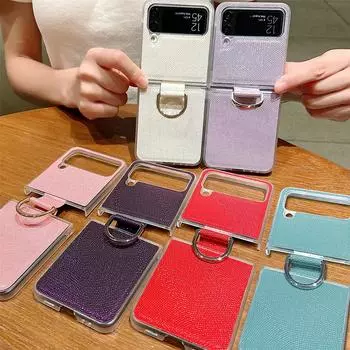 Чехол Samsun Zflip4 с кожаной текстурой, силиконовый чехол для Samsung Galaxy Z Flip 4 Zflip 4 Filp4 5g, защитный чехол для телефона 6,7 дюйма, 2022 For Samsung GG8 красный