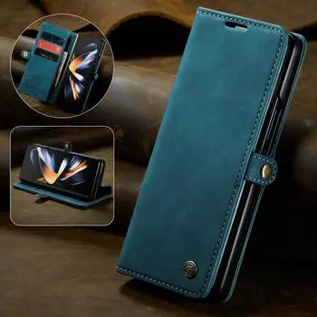 Чехол-сумка для телефона с полным покрытием держателя карты для Samsung Galaxy Z Fold 4 Fold5 Fold4 Fold 5 5g Zfold4 Zfold5 Нескользящие матовые чехлы for Samsung Z Fold 5 чёрный
