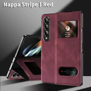 Чехол-сумка из кожи с защитой от пыли и подставкой для Samsung Galaxy Z Fold4 Fold 4 5g Zfold4 Fold2 Fold3 Fold 3 2 Защитный чехол for Samsung Z Fold 4 коричневый