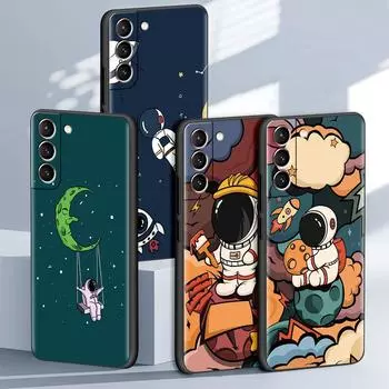 Чехол «Вселенная астронавта» для Samsung Galaxy S22 S21 Ultra S20 FE S10 S9 S8 Plus Note 20 10 Lite, черный мягкий чехол для телефона Samsung Note 10 Lite