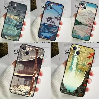 Чехол в японском стиле Ukiyo-e Art для iPhone 14 16 15 Pro Max 11 12 13 Mini 7 8 Plus X XR XS MAX, мягкий противоударный чехол iPhone 14