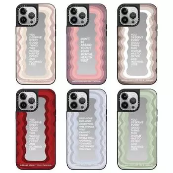 Чехол Wave Mirror для телефона Apple iPhone16promax - мягкий силиконовый ударопрочный зеркальный чехол для телефона iPhone 16/15/14/13/12/11/Pro/Promax/Plus Apple 16 синий