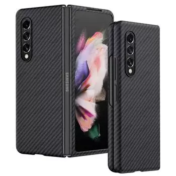 Чехол Z Fold 4 из углеродного волокна для Samsung Galaxy Z Fold 4 3 5g, ультратонкий чехол из арамидного волокна для Samsung Z Fold3 Fold4 For Galaxy Z Fold 3 чёрный