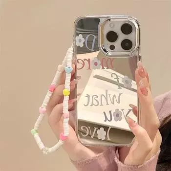Чехол Zhitai Apple Mirror для iPhone 15 Pro Max: Три в одном с браслетом — подходит для iPhone 12, 13, 14 iPhone XS Max