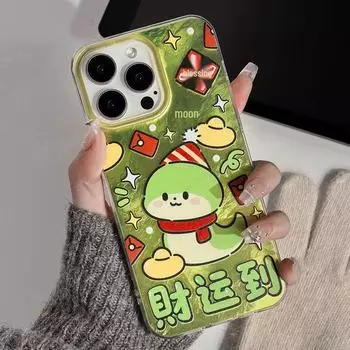 Чехол Zhitai Cartoon Glacier Pattern для iPhone 14 Pro, 12 Pro Max и 16 — Snake Year Edition iPhone 14 Pro