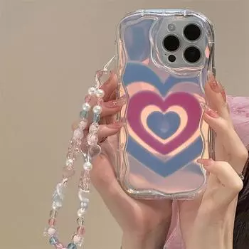 Чехол Zhitai Cream Pattern с цепочкой для моделей iPhone 12, 14, 15, 16ProMax и 78Plus. iPhone 15