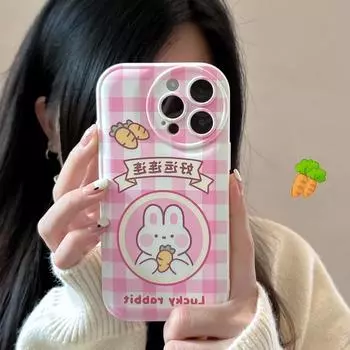 Чехол Zhitai Rabbit для iPhone 15 Pro, совместимый с iPhone 14/Huawei P40 — новый мультяшный дизайн с воздушной подушкой iPhone 6