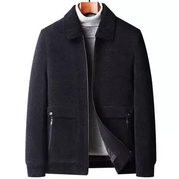 Chenel Autumn and Winter Handsome Detachable Collar Men s Casual Padded Jacket Middle-aged Jacket Daddy Men s Jacket M