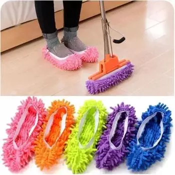 Chenille Dust Mop Slippers Home Floor Cleaning Mopping Shoes Water Uptake Foot Socks Mop Caps MultiFunction Cleaning Shoes