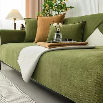Chenille Fabric Universal Sofa Cover Towel Solid Color Living Room Sofa Cushion Non-Slip Couch Cushion Armrest Backrest Cover A 70x70