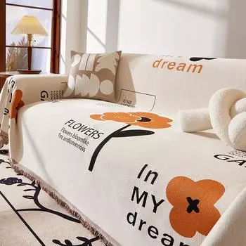 Chenille Sofa Cover Towel Four Seasons Universal Covered Sofa Cover Anti-Slip Anti-Scratching Sofa Cushion 180*130cm