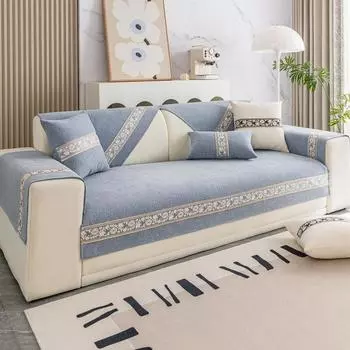 Chenille Sofa Cushion Four Seasons Universal Non-Slip Cushion Leather Sofa Cover Simple Modern Armrest Cover Towel 70*70cm